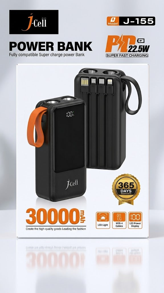 J-Cell J-155 30000mAh Super Fast Charging Power Bank