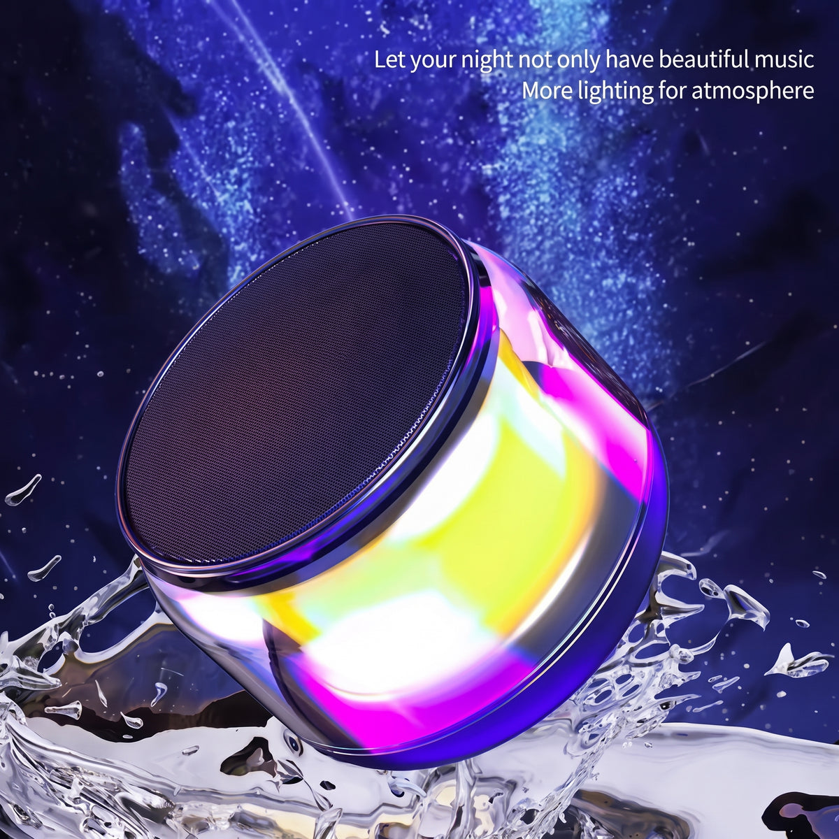 Mini Wireless Bluetooth Speaker Handheld Portable LED Light Up Subwoofer