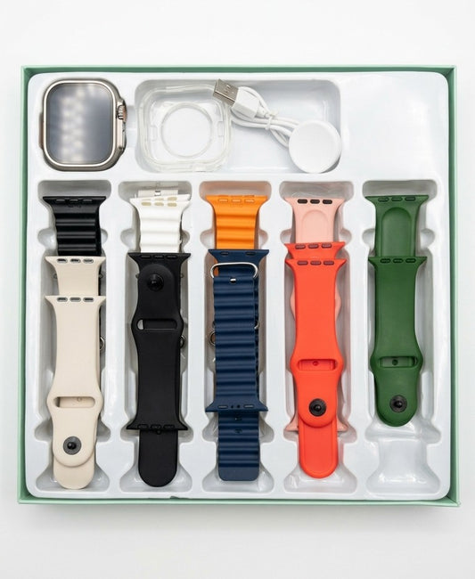 Crown H90 Ultra 10 Smart Watch – 10-in-1 Straps Combo Edition
