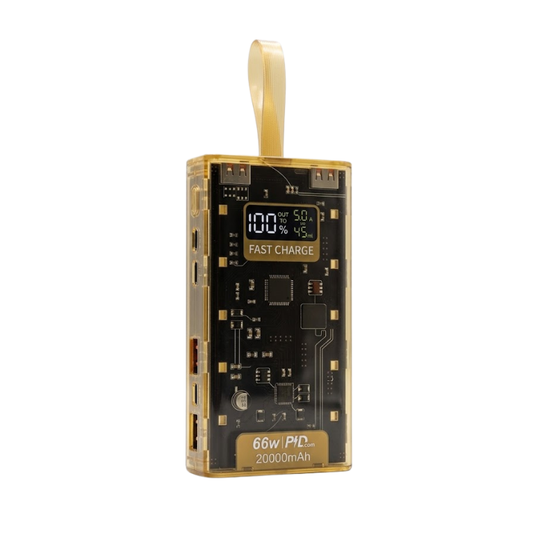 Transparent 66W Fast Charging 20,000mAh Power Bank