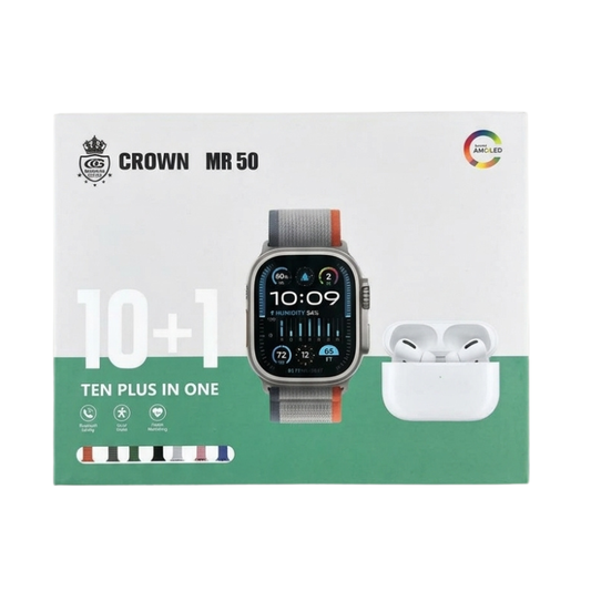 CROWN MR 50 Smart Watch (10+1) With Airpods